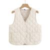 New Autumn and Winter Down Cotton Vest Women's Light Collar Close-fitting Warm Inside and Outside Vest Solid Color Top