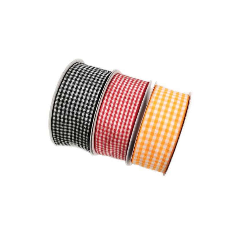 Клетчатая лента Цветок Торт Подарочная упаковка Одежда Обувь Аксессуары для волос Лента Бант Сделай Сам