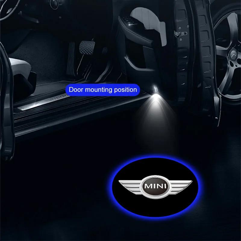 2Pcs Wireless HD Car Door Logo Welcome Lights Projector LED Decor For BMW Mini Cooper Countryman Clubman R55 R56 F54 F55 F56 F60 czujm33