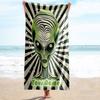 1PC Custom Name Alien Invasion Poster Beach Towel Highly Absorbent And Sand-Resistant Towel for Swimming, Pool, Yoga, And Travel Lightweight