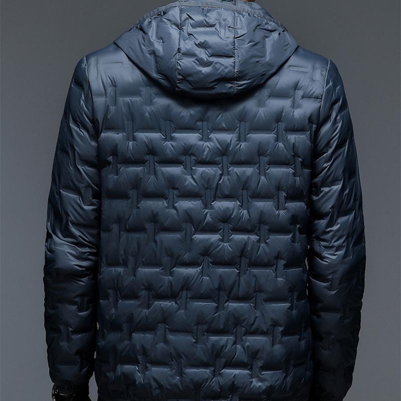 Легкий и теплый мужской пуховик с капюшоном, однотонный, короткий, 90, белый утиный пуховик, мужская модная осенне-зимняя новинка