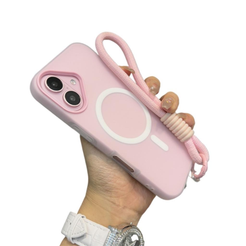 Новый 3 В 1 со шнурком Чехол для Magsafe для iPhone 17 16e 16 15 14 Plus 13 11 12 Pro Max Магнитная беспроводная зарядка Матовый чехол