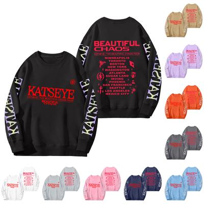 Женский модный пуловер с длинным рукавом, принтом и круглым вырезом, свободного кроя