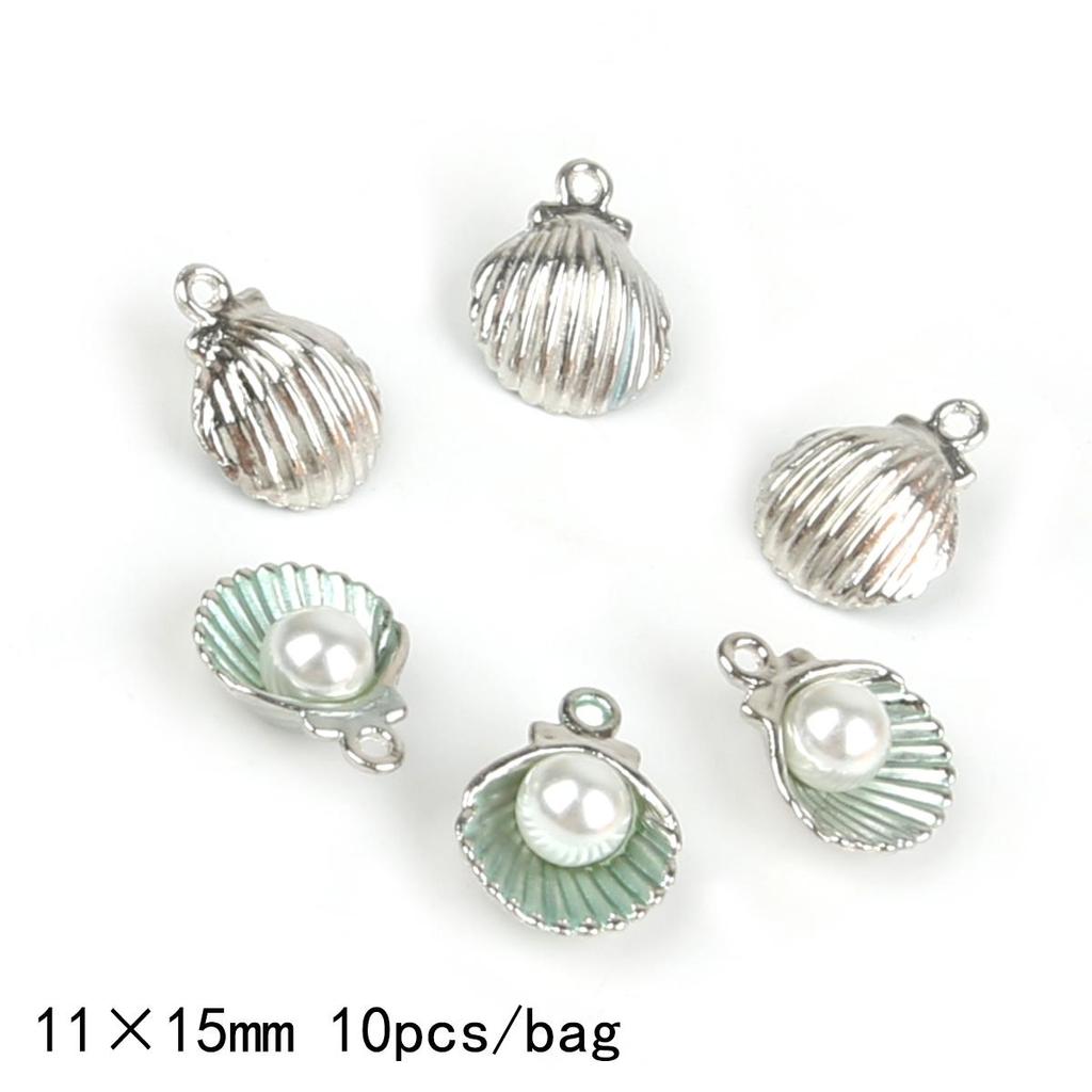 9-12Pcs Multi-Styles Starfish Shell Conch Crown Enamel Charms Pendant For Jewelry Making DIY Bracelet Necklace