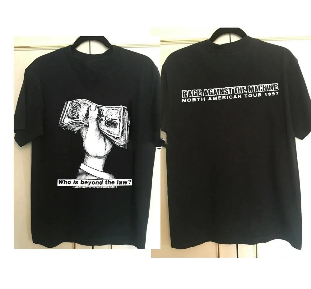 Rage Against The Machine 1997 Североамериканский тур Хлопковая черная футболка AG433 Унисекс футболка