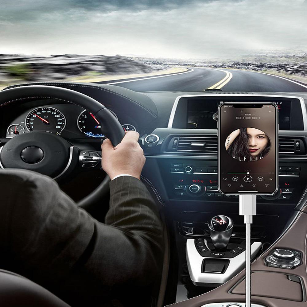 3.5mm Male Aux Audio Jack To 8-Pin Connector for iPhone Connector Stereo Audio Cable 1M