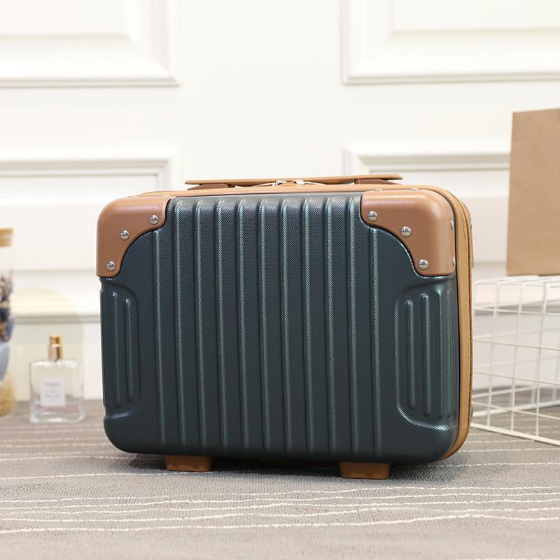Hand-Held 14 Inch Cosmetic Storage Luggage Case Travel Vintage Cosmetic Bag Suitcase Scratch-Resistant