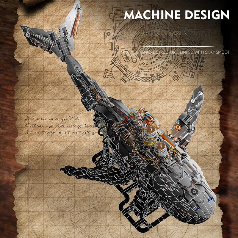 Нетоксичный Moc Механический Кит Строительные Блоки Модель Кирпичи Со Светом Diy Настольное Украшение Детские Игрушки Рождественские Подарки на День Рождения Игрушка