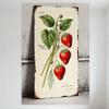 Винтажная ботаническая клубника Fragaria Macrostylis Металлическая жестяная табличка Рустикальная ржавая окантовка Настенный декор для дома Сада Мужской комнаты