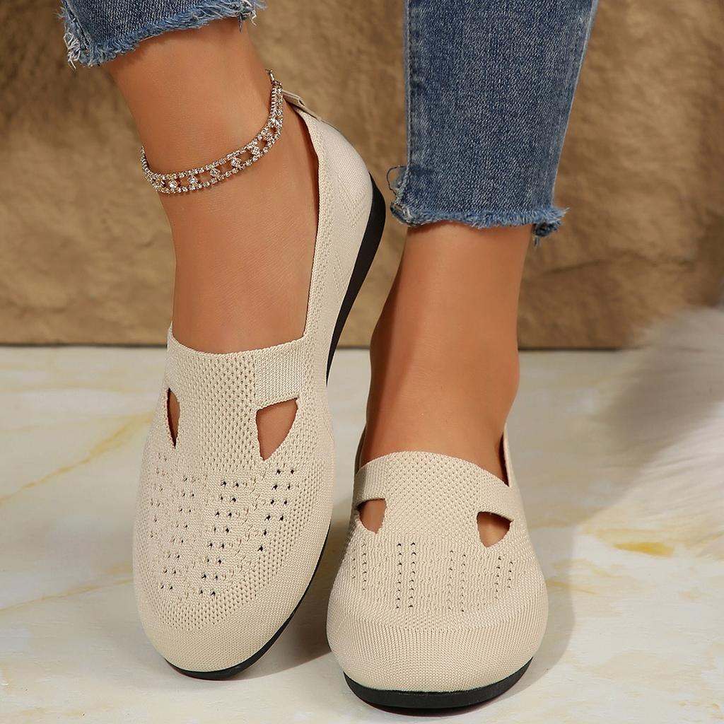 Summer Cloth Shoes, Women's Breathable Hollow Mesh Shoes, Casual Flat Shoes