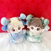 [Plush Clothes] Chinese Apron & Head Dress Set for Plush Toys, Light Blue, 10cm~15cm [Used]