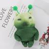 10 см Зеленый Инопланетный Кот Плюшевая Игрушка Подвижный Красный Шарф Инопланетный Котенок Игрушка Брелок для Сумки Подарки для Фанатов Аниме