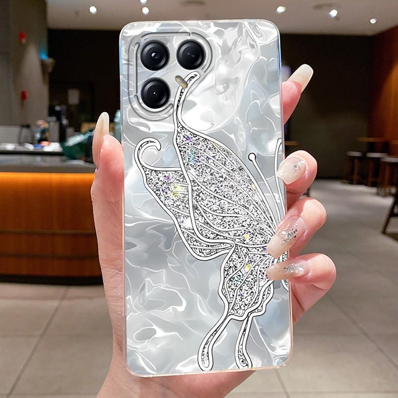 Для Tecno Pova 7 Pro LJ8 Чехлы Pova7 Ultra LJ9 Neo LJ6 LJ7 Funda Цветок Бабочка Чехол для Телефона Мягкий Силикон Прозрачный ТПУ Чехол