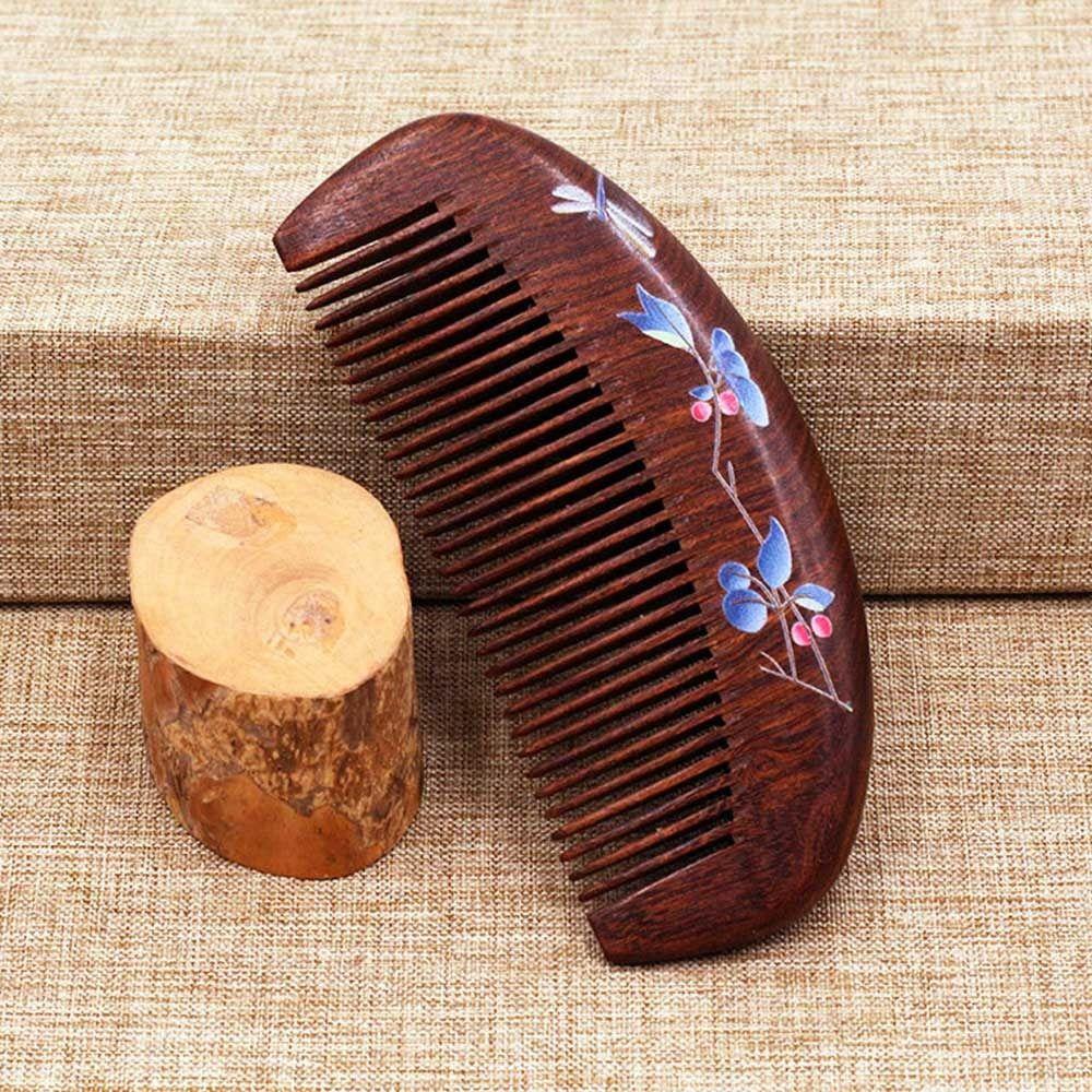 Массаж головы, расческа для волос, нежная расческа из сандалового дерева, расческа для бороды, инструмент для ухода за волосами, аксессуары для красоты