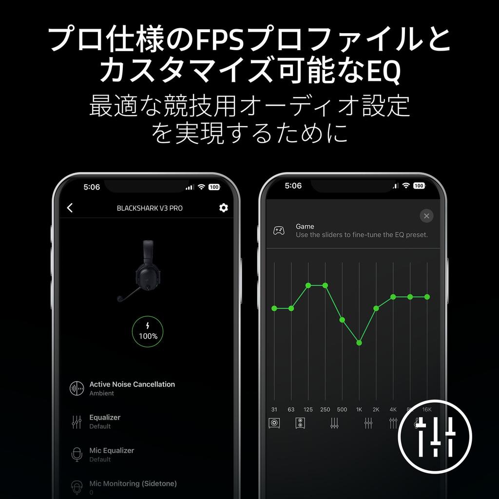 Razer BlackShark V3 Pro White Edition Wireless Gaming Headset with 2nd Generation HyperSpeed 2nd Generation TriForce Biocellulose 50mm Battery and