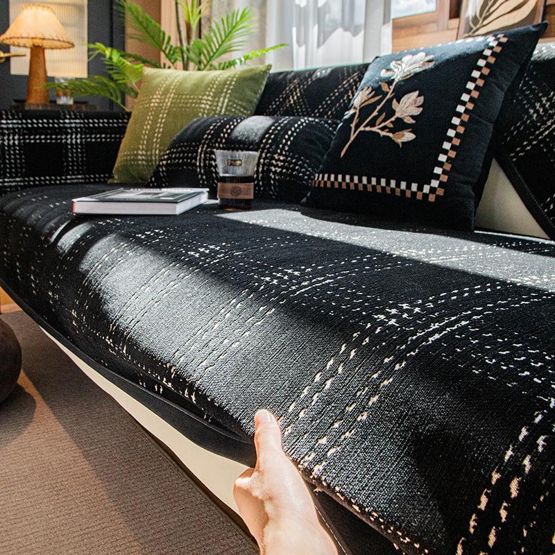 Новая подушка для дивана, универсальная для всех сезонов, нескользящая и грязеотталкивающая, усовершенствованная подушка для сиденья, чехол для дивана из шенилла, тканевое полотенце