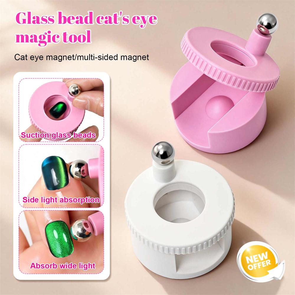 Multifunctional Rotating Cat Eye Nail Magnet Wide Light Glass Bead Effect Strong Automatic Nail Art Magnetic for Gel Nail Polish