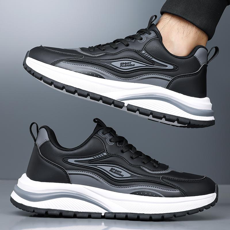 Mens Lace Up Sneakers Diamond Side Panels Padded Collar Chunky Cushioned Sole Casual Street Trainers 38-45