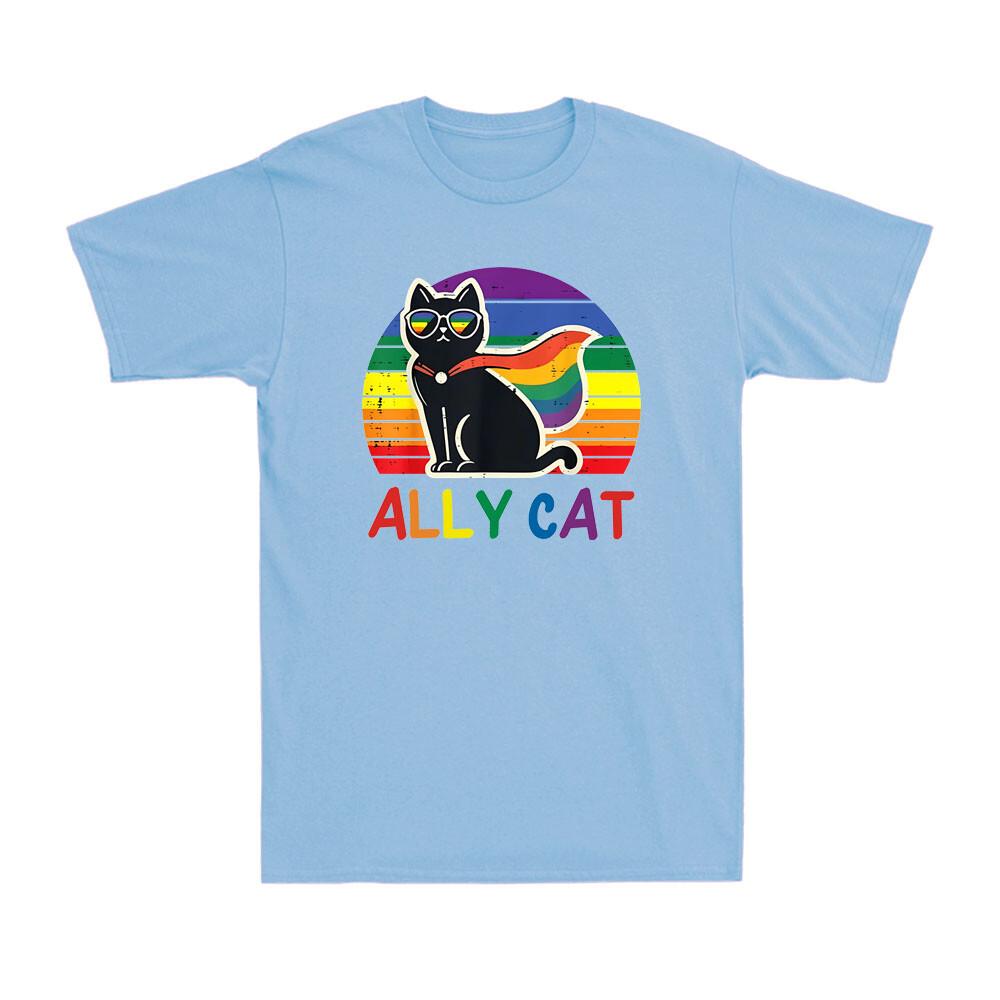 Gay Pride Month Ally Cat Funny LGBTQ Rainbow Black Cat Gay Proud Unisex TShirt