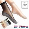 10 Pairs/lot Women Socks Soft Velvet Silk Socks Non-Slip Bottom Splice Fashion Transparent Ultrathin Breathable Sock