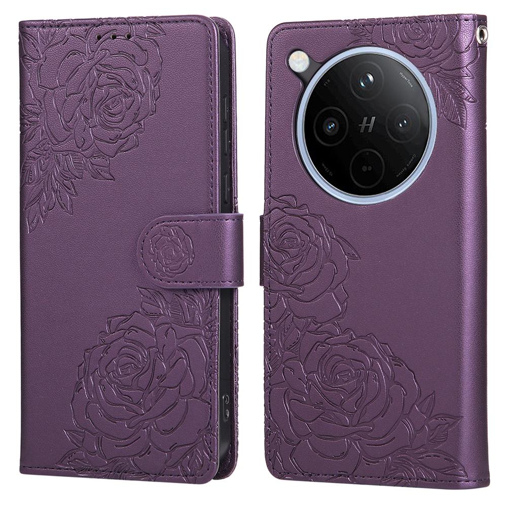 Чехол для Oppo Find X8 Pro 5G, кошелек из искусственной кожи с розовым цветком, чехол для телефона с 3 отделениями для карт/ремешком на запястье