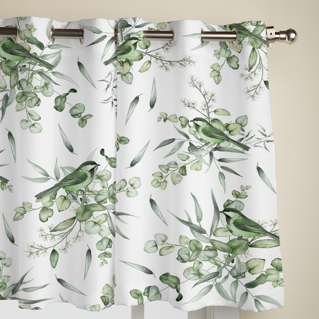 Летние зеленые листья птица акварельные оконные шторы для гостиной, спальни, современные кухонные жалюзи, шторы, шторы