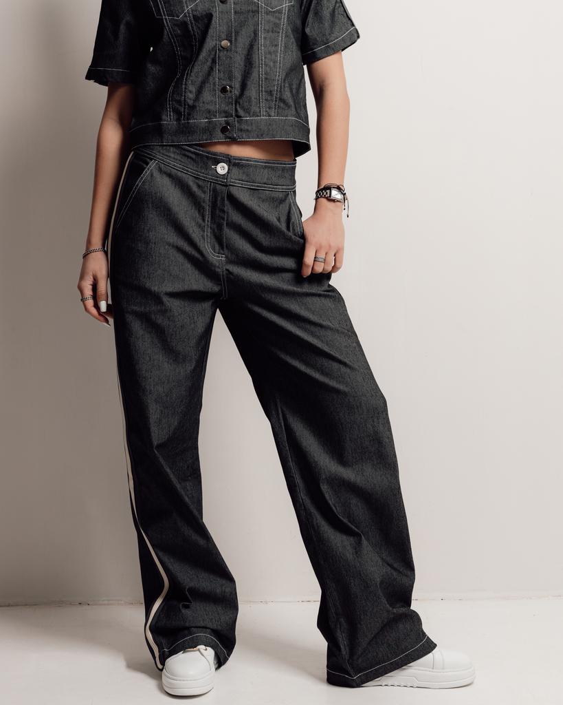 Костюм женский Butella 17024 M серый джинс (пиджак, штаны)