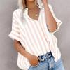 2025 Spring and Summer Casual Commuter Printed Striped Shirt Women's Comfortable and Versatile