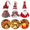 Iikuru Christmas Tree Ornament Santa LED Decorations Set, Claus, Snowman, Reindeer, Felt, (ya170)
