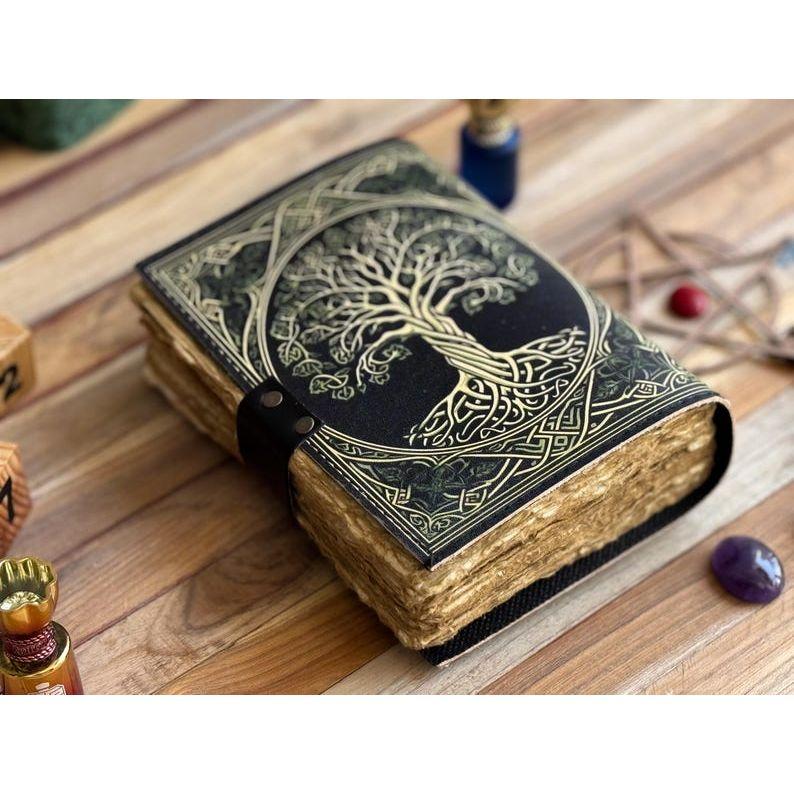 Журнал из кожи Древо жизни - Блокноты из натуральной кожи для женщин - Красивый журнал Для зарисовок Книга для путешествий Пустая книга для заклинаний