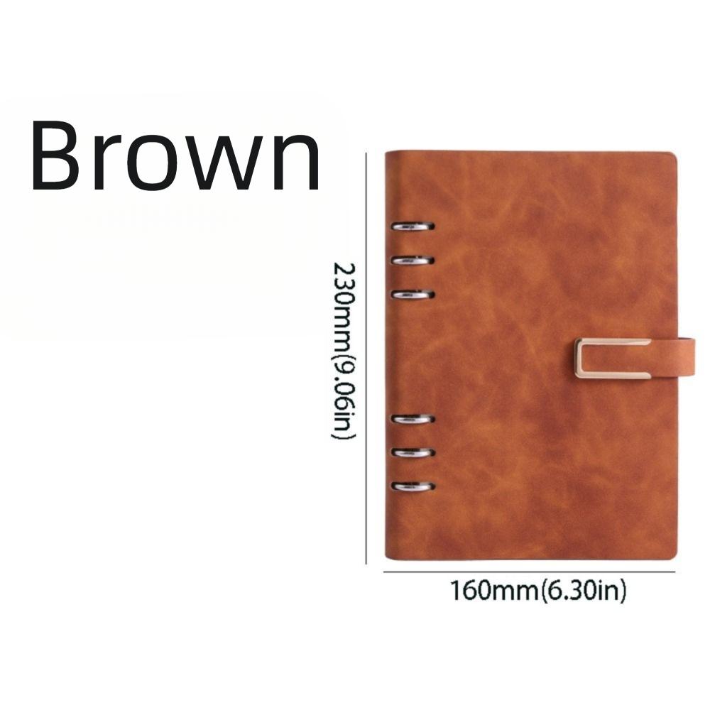100 Sheets Loose Leaf Notebook 200 Pages Refillable Notebook Retro PU Hardcover Notebook School