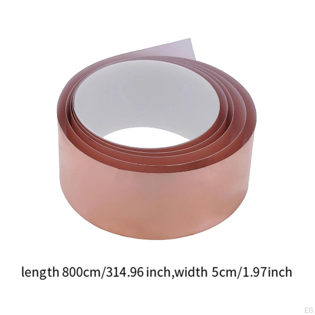 Медная фольгированная лента Компактная для рукоделия Экранирование ЭМИ Снижение шума, Многоцелевая Портативная Электрическая