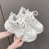 Модные новые модные кроссовки на платформе Tide для женщин, на шнуровке, удобные, дышащие, 7 см, толстая подошва, спортивная обувь, повседневная, для ходьбы, вулканизированная обувь