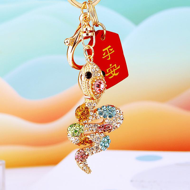 Креативный китайский зодиакальный брелок-подвеска в виде змеи, изысканный мультяшный брелок-змея, украшение для рюкзака, аксессуары, подарки