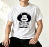 Mafalda Fan Gift T Shirt Vintage Comic Strip Background Graphic Unisex Soft Cotton Crew Neck Casual Daily Tops