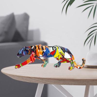 Фигурка леопарда для домашней полки, фигурка животного, ходячая скульптура