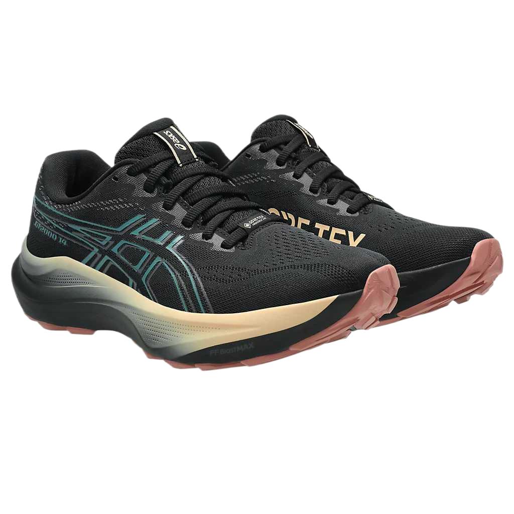 Asics Gt-2000 14 Gtx Толстая подошва Шнуровка Амортизирующие Водонепроницаемые Дышащие Отскок Низкий верх Кроссовки для бега Женские кроссовки 1012B844-002