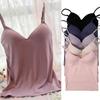 Women Padded Bra Spaghetti Strap V Neck Vest Tank Tops Shirt Blouse