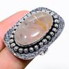 Golden Rutile Handmade 925 Sterling Silver Jewelry Ring Size 7 t6V81