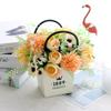 1Pc Artificial Flowers Wedding Home Bedroom Decoration Bridal Bouquet Garden Fake Silk Roses Hydrangeas Vase For Board Outdoors