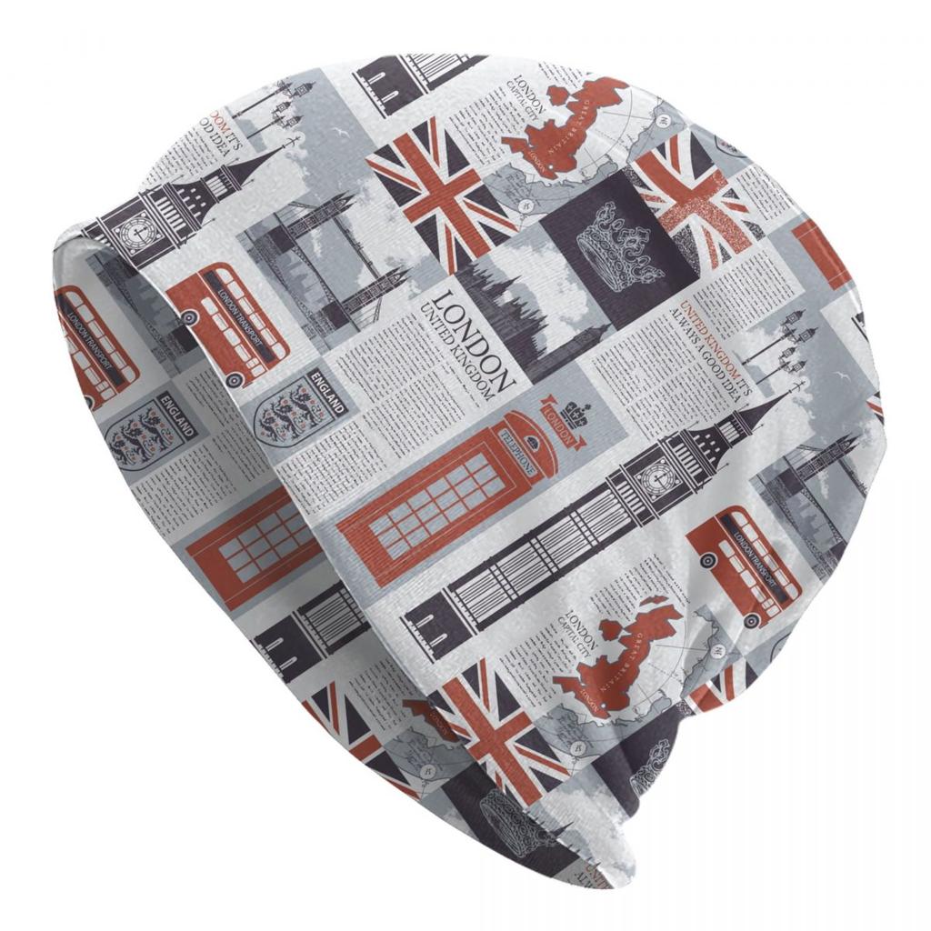 Великобритания, Лондон, британский символ, шляпа с капюшоном, вязаные шапки, унисекс, для женщин, унисекс, для взрослых, с флагом Соединенного Королевства, теплые зимние шапки с черепами, шапка