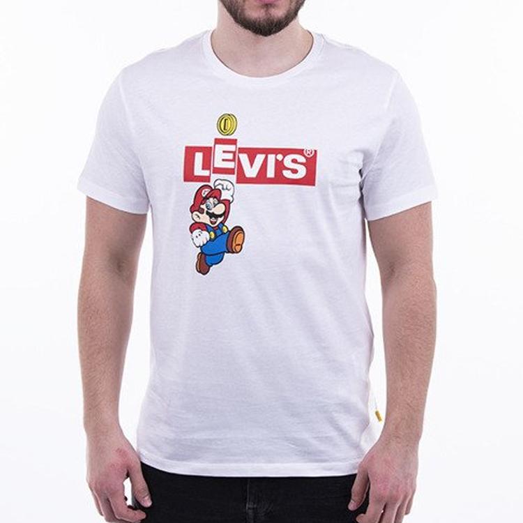 Футболка с коротким рукавом Levis X Super Mario Printed, мужская футболка, белая 22491-0706