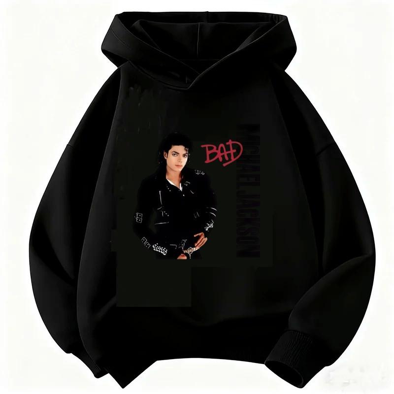 Sudadera con capucha de Michael Jackson, adecuada para niños y niñas, sudadera cálida y gruesa con estampado de cantante pop vintage.