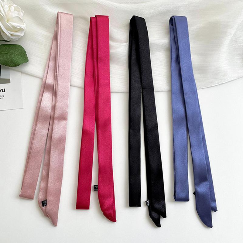 Роскошный Узкий Короткий Женский Шелковый Шарф Повязка для Волос Лента для Волос Шелковая Лента Маленькая Лента для Ручки Сумки Шарфы Косынка Женский Галстук