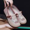 Весенне-осенние новые тканевые туфли, новые вышитые туфли в китайском этническом стиле, женские одинарные туфли на мягкой подошве, нескользящие, удобные туфли для мам