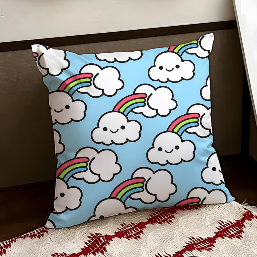 Neon rainbow Cushion Cover Reversible Soft Durable Pillow Cover Home  Car MultiScene Use for Daily Comfort