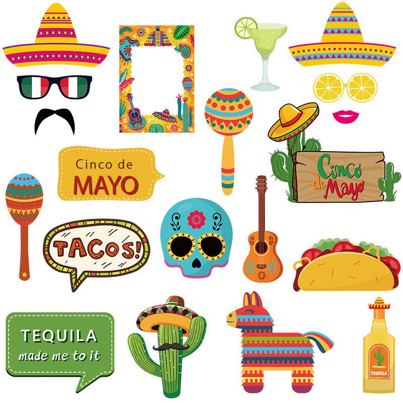 Мексиканский карнавал фото реквизит украшения для вечеринки из бумаги для праздничных мероприятий