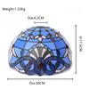 Blue Baroque Lamp Shade, 12 Inch Medium Stained Glass Lampshade Replacement for Torchiere Floor Lamp and Pendant Light Fixtures