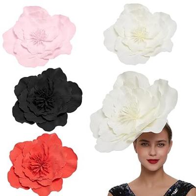 Большие цветочные повязки на голову для женщин, шляпа-чародейка, свадебный костюм, головной убор
