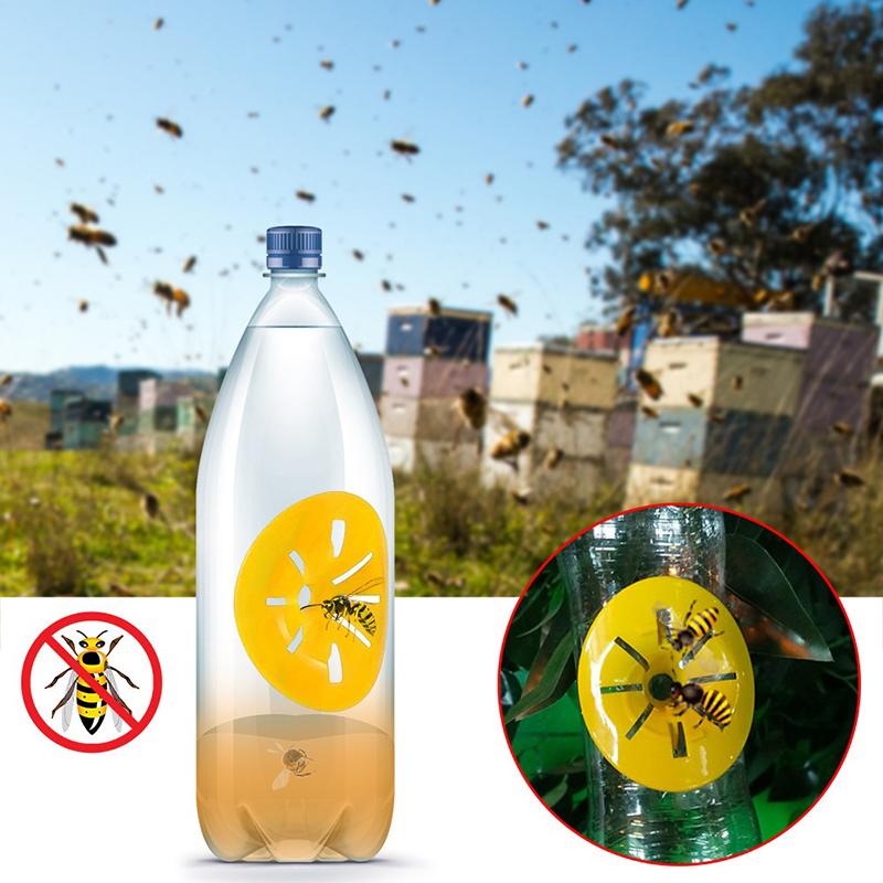 One Way Wasp Trap Funnel High Visibility Yellow Plastic 5/10/20Pcs for Backyard Beekeeping Insect Control